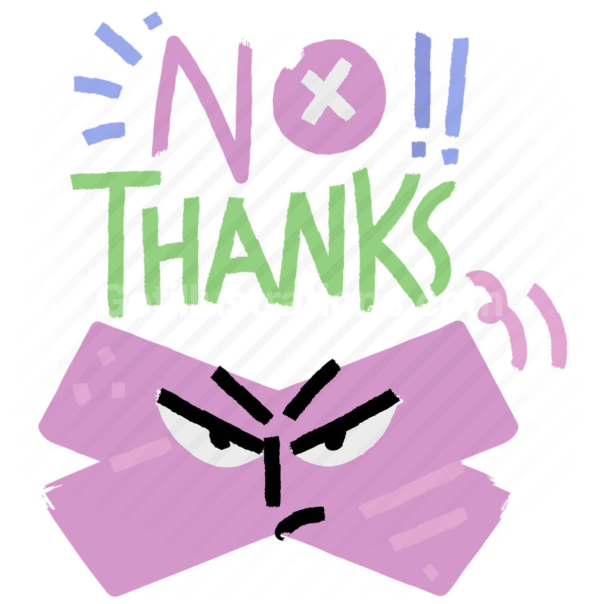 bandages, no thanks, thanks, thank you, gesture, sticker, character